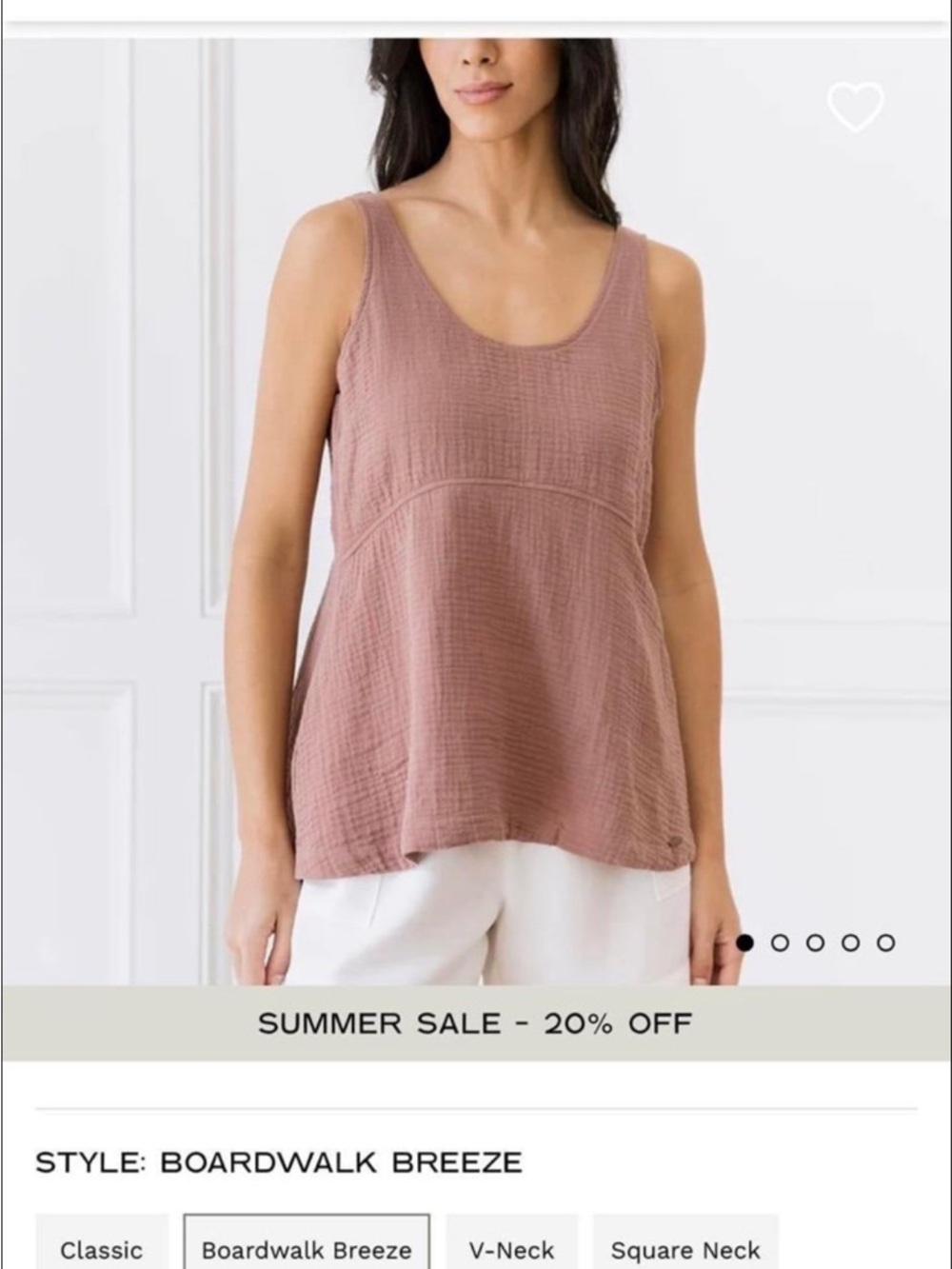 Cozy Earth Mauve V-Neck Sleeveless Tank Top - Picture 3 of 10
